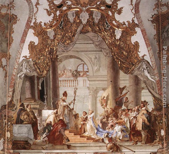 The Marriage of the Emperor Frederick Barbarossa to Beatrice of Burgundy painting - Giovanni Battista Tiepolo The Marriage of the Emperor Frederick Barbarossa to Beatrice of Burgundy art painting